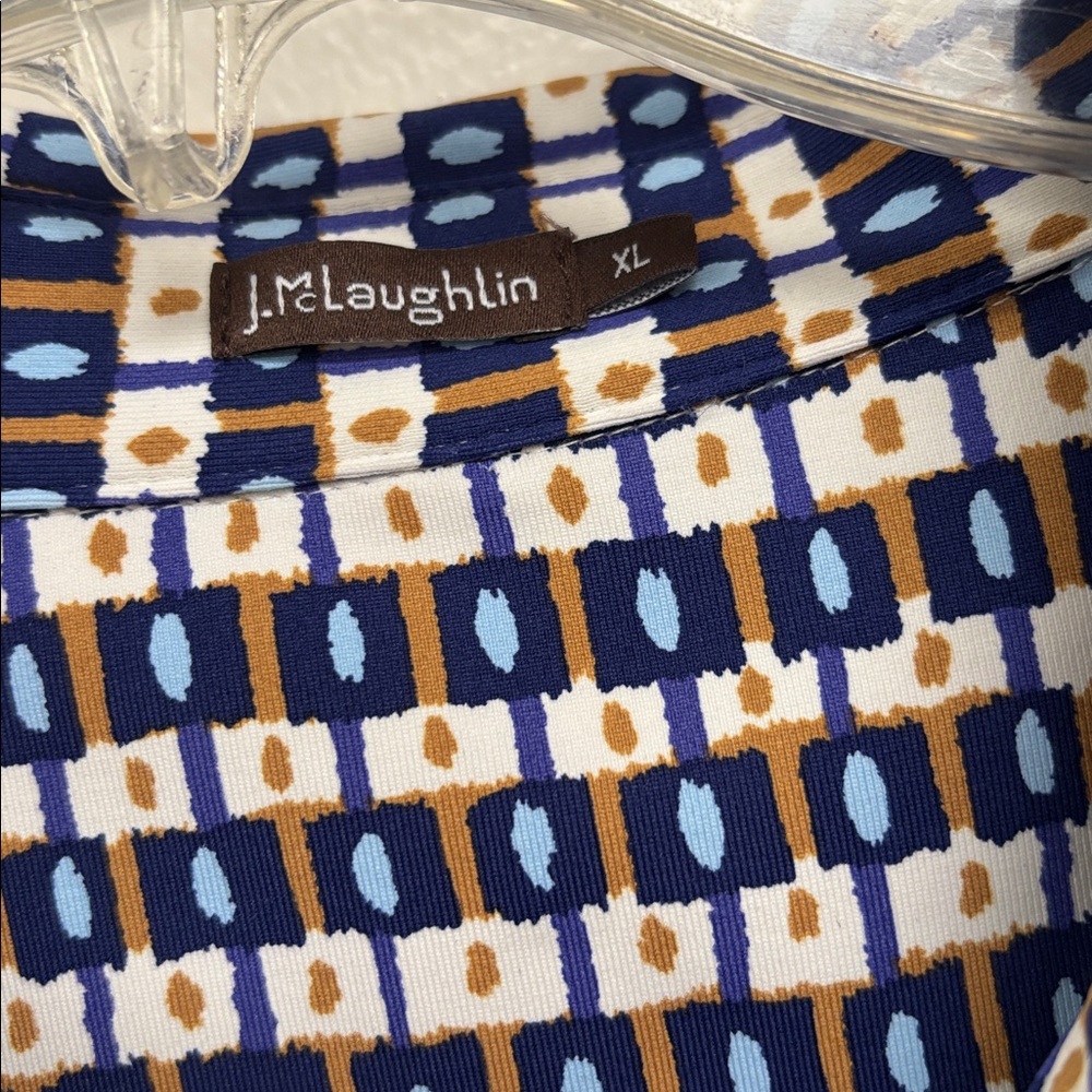 J. McLaughlin Navy & White Printed Shift Dress